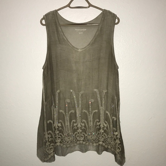 Soft Surroundings Tops - Soft Surroundings top Tank tunic silk lined PM